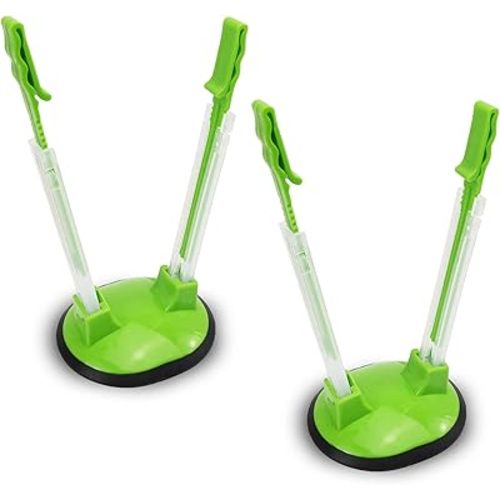 Baggy Rack Hands-Free Clip Food Storage Freezer Baggy Holder,Bag Holder For Plastic Bags Stand/Pack of 2 Green