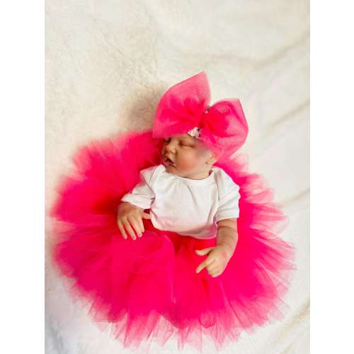 Baby girls first Tutu Skirt Dress Headwrap Bow set