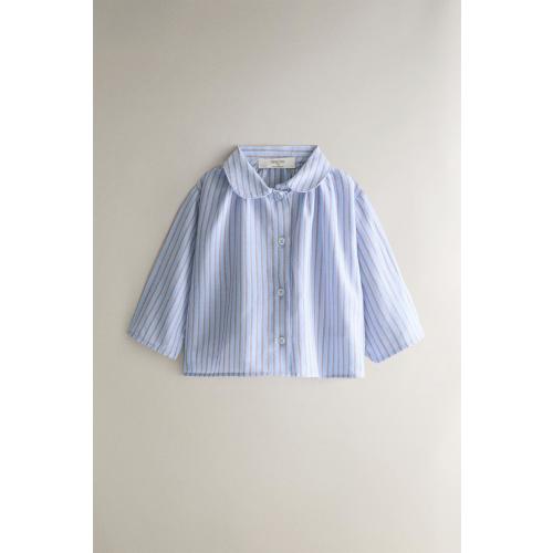 STRIPED BABY SHIRT - Light blue, Size 80 CM