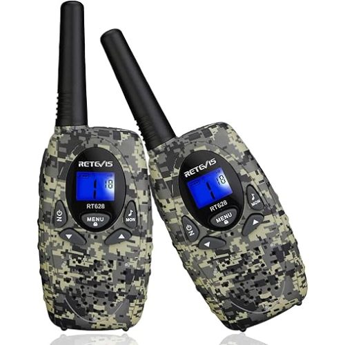 Retevis RT628 Kids Walkie Talkies,Army Toys for 6-12 Year Old Boys Girls,FRS Walky Talky with Key Lock,Gift for Outdoor Adventure Camping Hunt Trip(2 Pack,Camo)