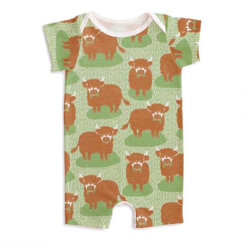 Summer Romper - Highland Cows Green