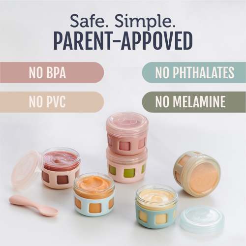 Clean Start Baby Glass Food Jars | Non Toxic | Protective Sleeve – Ello