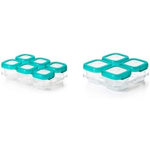 OXO Tot Baby Blocks Freezer Storage Containers Teal (2 Oz and 4 Oz)