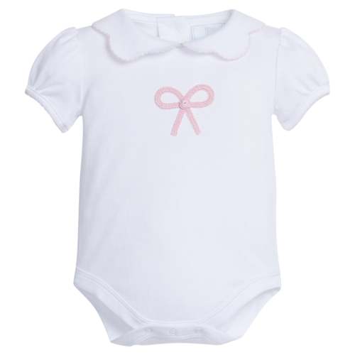 Crochet Peter Pan Onesie - Pink Bow