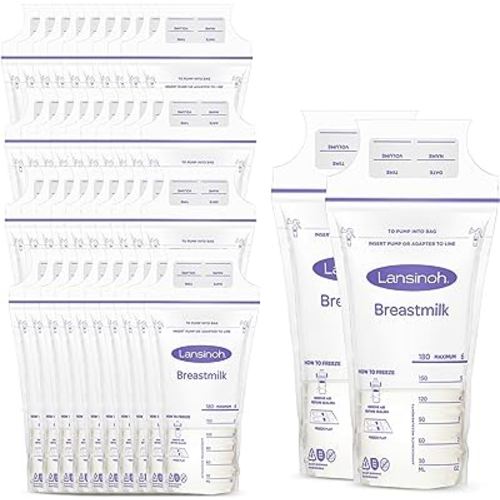 Lansinoh Breastmilk Storage Bags, 200 Count Value Pack, Easy to Use Milk Storage Bags for Breastfeeding, Presterilized, Hygienically Doubled-Sealed, for Refrigeration and Freezing, 6 Ounce