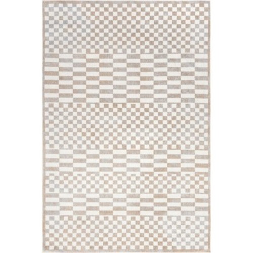 Nuloom Nikita SpinClean Faded Geometric Machine Washable Area Rug, 5' 3" x 7' 6", Beige