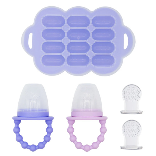 WeeSprout | Silicone Baby Food Feeders with Freezer Tray | 12-Portion 0.25 oz Each