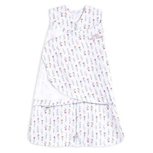HALO 100% Cotton Sleepsack Swaddle, 3-Way Adjustable Wearable Blanket, TOG 1.5, Flower Garden, Newborn, 0-3 Months