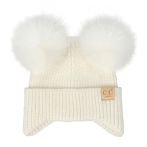 Funky Junque Baby Beanie Hat - Soft Knit Winter Cap with Double Pom Pom - Easter Pastels, Classic Solids, Value Packs