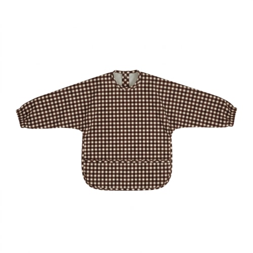 Espresso Gingham - Long Sleeved Bib – Greyfox Designs