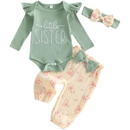 Tsultryofs 3pcs Newborn Baby Girls Fall Clothes