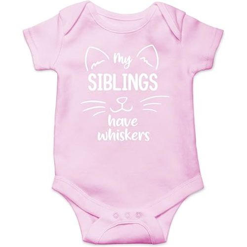 AW Fashions My Siblings Have Whiskers Baby Bodysuit Funny Cute Infant Outfit Romper Clothing Boys Girls