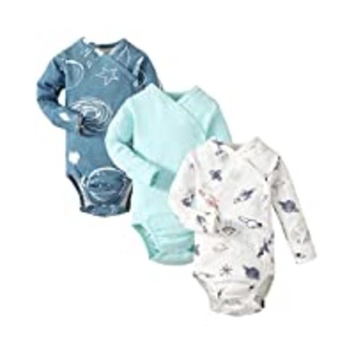 Amazon.com: Baby Side Snap Bodysuit Set, 100% Cotton Boy Girl Unisex Kimono Onesie, 4 Pack: Clothing, Shoes & Jewelry