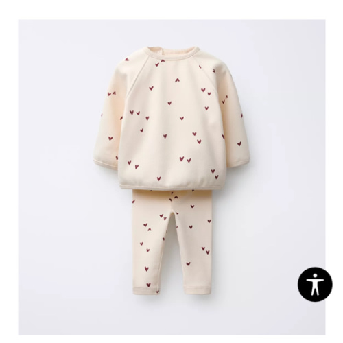 HEARTS SWEATSHIRT AND LEGGING SET - Ecru | ZARA United States