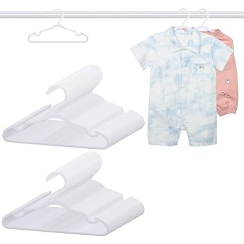 100 Pack White Baby Hangers 11.42 Inch - Kids Non-Slip Clothes Hangers for Infant & Child, Durable Plastic Children's Hangers for Closet, Pants, Coats, Skirts