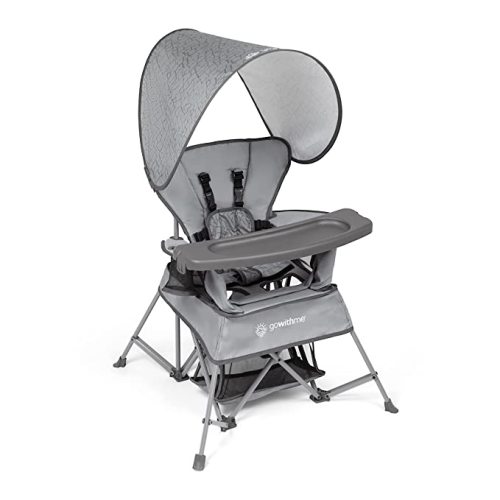 Baby Delight Go with Me Venture Portable Chair | Indoor and Outdoor | Sun Canopy | 3 Child Growth Stages | Sandstone