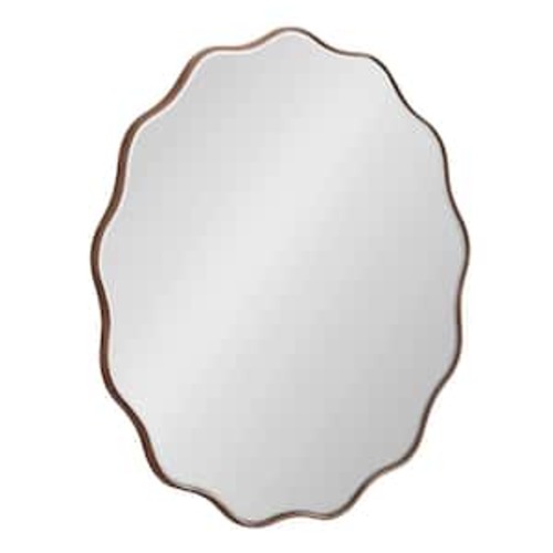 Viona Bronze 32 in. W x 32 in. H Modern Round Wood Wall Mirror