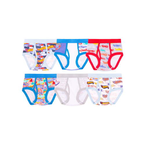 Hot Wheels Character Toddler Boy Briefs, 6 Pack Sizes 2T-4T
