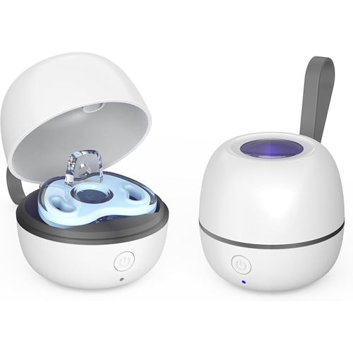 StarWin Pacifier Sanitizer Portable, UV Pacifier Case On The Go, Newborn Pacifier Holder Mini Storage Case for Travel, Keep's Baby's Binkies Clean