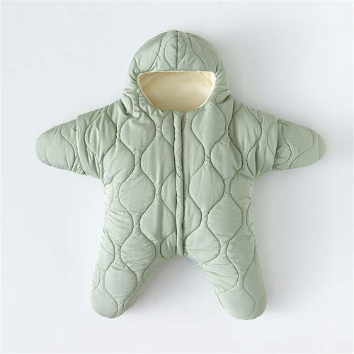 Luxalzxs Baby Starfish Onesie, Thick Fleece Wearable Starfish Baby Sleeping Bag Jumpsuit, Newborn Starfish Swaddle Bag Winter Warm Sleeping Bag for Baby Boys Girls, 3-6M, 6-9M, 9-12M