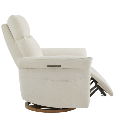 Vinca Power Swivel Nursery Glider Recliner with Power Lumbar & Headrest