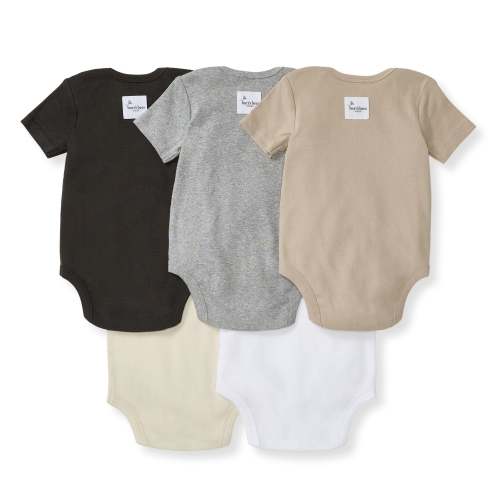 Solid Organic Cotton Short Sleeve Baby Bodysuits 5 Pack - Ash – Burt's Bees Baby