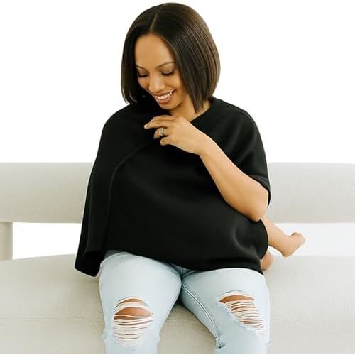 Toci Nursing Cover Poncho – Soft Breathable Breastfeeding Cover, 360° Full Coverage, Lightweight Multi-Use Nursing Scarf