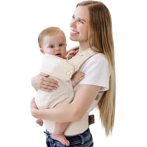 Ergonomic Hip-Healthy Baby Carrier, Front-Back Carry, 7-35 lbs, Vanilla