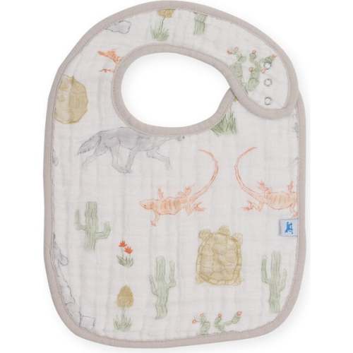 Cotton Muslin Multi-Layered Classic Snap-On Bib, Adobe Checker (Pack Of 3) - Little Unicorn | Maisonette