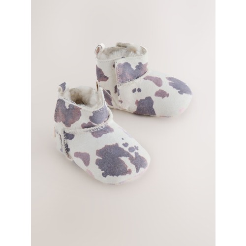 Neutral Cow Suede Baby Pull-On Boots (0-24mths)