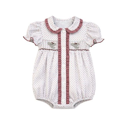Ruby Smocked Bubble - Smocked Elephants