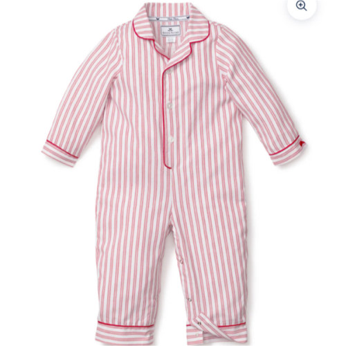 Infant's Antique Red Ticking Romper | Petite Plume