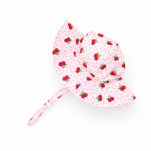 0-6 MONTHS Cherry Sunhat UPF 50+ with Adjustable Breakaway Strap 0-6 months