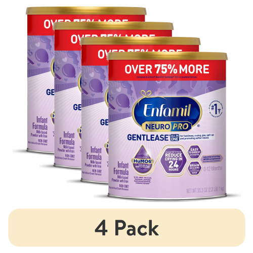 (4 pack) Enfamil NeuroPro Gentlease Baby Formula for Easing Fussiness, Gas, Spit-up in 24 Hrs, 35.3 Oz XL Value Can