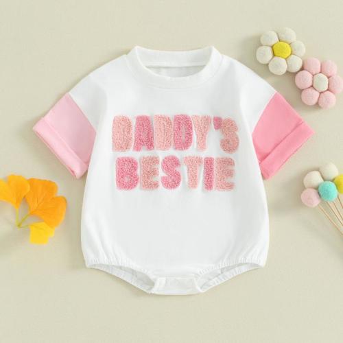 Baby Boy Girl Summer Outfit Short Sleeve Daddys Bestie Embroidery - TikTok Shop