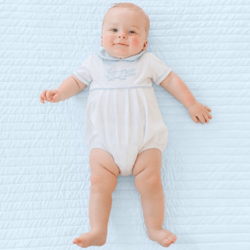 Gator Applique Collared Bubble - Light Blue
