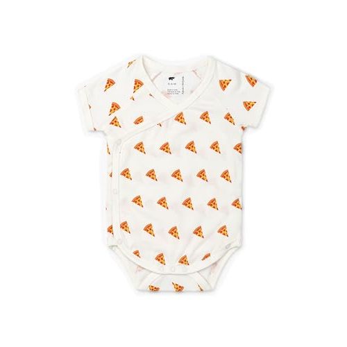 MONICA + ANDY Short Sleeve Jack & Jill Bodysuit 1-Pack, Size 0-3 Months, Pizza Design, 100% Organic Baby Clothes for Girls & Boys, Super Soft Sustainable Cotton, Newborn, Infant & Toddler Sizes