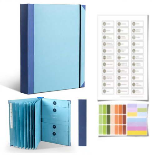 The Life Book Document Organizer - Binder for Important Documents, in Case I Go Missing Binders, Folio Document Organizer, Life Books if I Die Binders to Storing Papers, Certificates(1Sets * Blue)