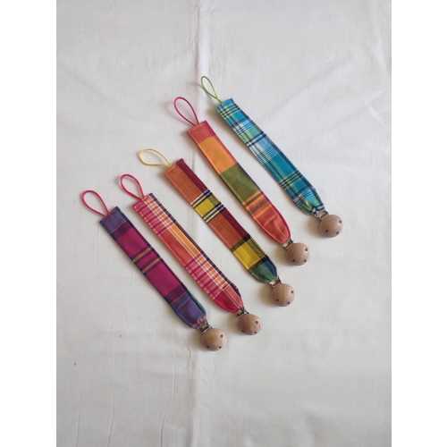 Customizable Madras pacifier clip