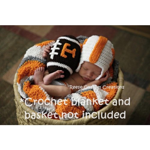 Crochet Univ. of Tennessee Volunteers inspired colors Newborn Baby Boy Photo Prop Outfit-5-7 business day Lead Time