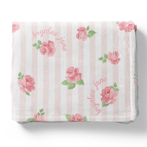 Rosy & Cozy Personalized Kids Blanket