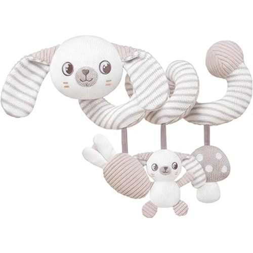 Carseat Toys Hanging Spiral Bunny – Car Seat Toys for Babies, Stroller Toys for Babies 0-6-12 Months, Crib Toys Hanging & Baby Hanging Toys, Newborn Infant, for Baby Gym & Stroller Toy