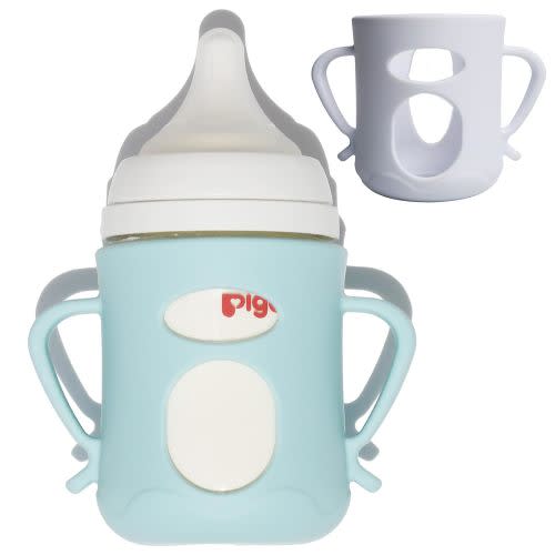 For Pigeon Glass Baby Bottle Silicone Holder, compatible with 5.4 oz, designed exclusively for glass baby bottles. (5.04oz)2pcs