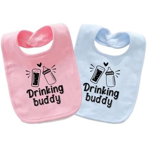 Baby Twins Bibs Drinking Buddy Newborn Baby Bibs Cute Unisex Bibs Set Toddler Baby Boy Girl Bibs