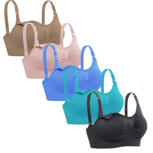 Lataly Womens Seamless Nursing Bra Sleeping Maternity Bralette for Breastfeeding Pack of 3