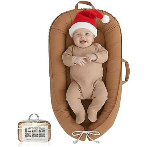 Baby Lounger - Infant Lounger for Newborn 0-24 Months, Pure Cotton Breathable Baby Nest Lounger Cover, Newborn Essentials for Baby Boys & Girls, Portable Baby Lounger for Home and Travel