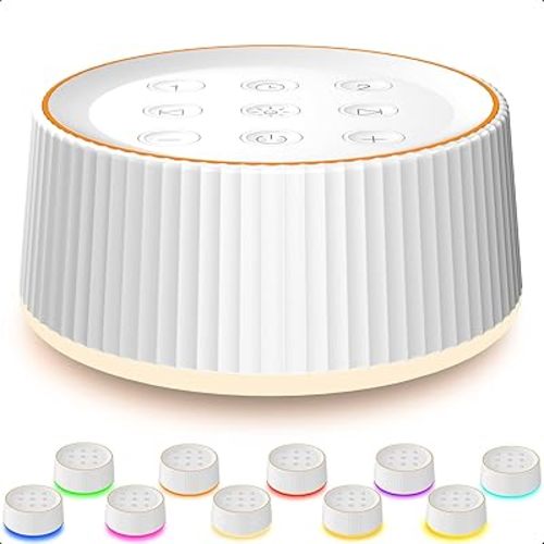 White Noise Machine, 26 Hi-Fi Soothing Sounds & 10 Colors Night Light Sound Machine for Sleeping Adults, Baby & Kids, Portable Sleep Machine with 6 Timers, Noise Canceling for Home Office