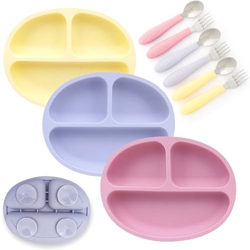 Elk and Friends Silicone Suction Plates [blush/lemon/lilac]
