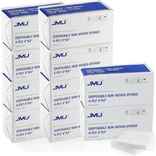JMU 2000 Gauze Pads 4x4, Non Woven Sponges 4-Ply Non-Sterile Guaze All Purpose Gauze Sponges