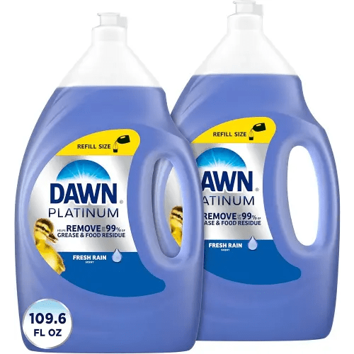 Dawn Platinum Dish Soap Liquid, Dishwashing Liquid, Grease Removal, Fresh Rain, 2x54.8oz Bundle